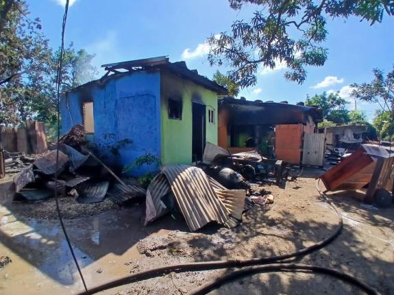 Homes in Dunbeholden Portmore, St Catherine that were damaged by a fire on January 20, 2026.