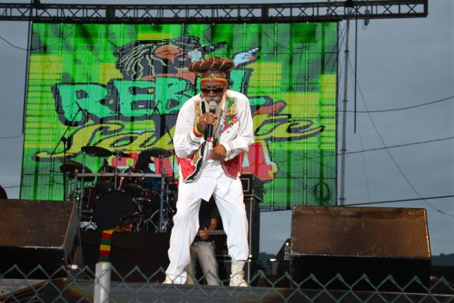Bunny Wailer in his element on stage at Rebel Salute 2014.