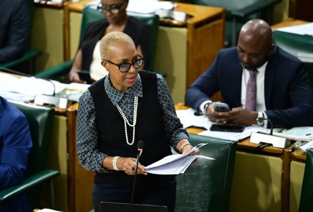 
Minister of Finance and the Public Service, Fayval Williams, addressing the House of Representatives.