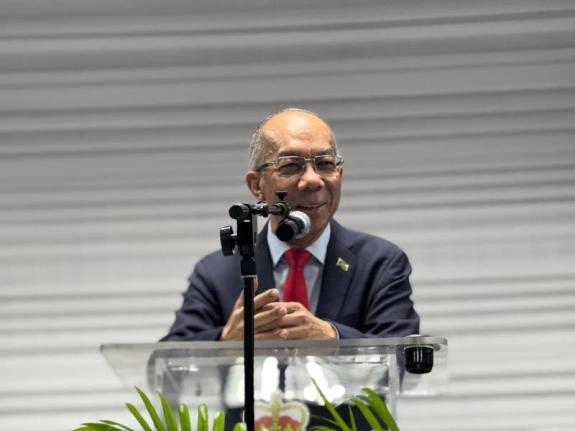 Deputy Prime Minister and Minister of National Security and Peace, Dr Horace Chang, addresses officers at the Jamaica Constabulary Force’s monthly Operations Review Meeting on February 9, 2026, following his return to official duties.

