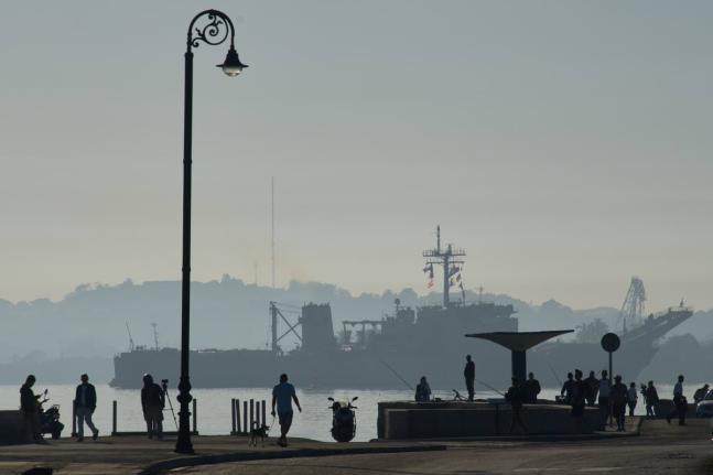 The Mexican Navy ship Papaloapan arrives to Havana Bay, Cuba, Thursday, February 12, 2026. (AP Photo/Ramon Espinosa)