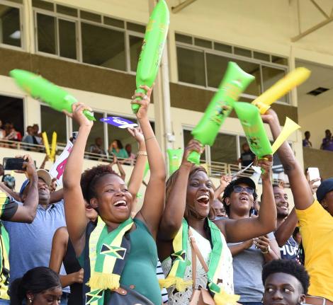 
Supporters of the Jamaica Tallawahs celebrate a win over  Barbados Trident  at Sabina Park on Sunday, September 15, 2019.