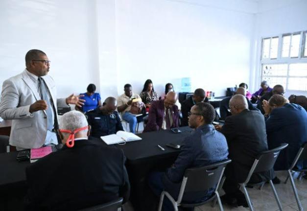 Councillors participating in the monthly meeting of the St Elizabeth Municipal Corporation at Levon’s Plaza on Coke Drive in Santa Cruz on February 12.