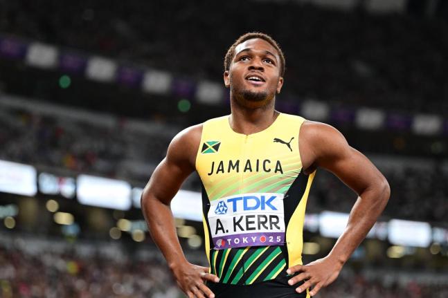 Jamaica’s Adrian Kerr competes in the semi-finals of the men’s 200 metres, clocking a personal-best 20.08 seconds at the World Athletics Championships inside the Japan National Stadium in Tokyo on September 16, 2025.