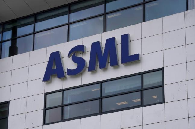 Exterior view of the head office of ASML, a leading maker of semiconductor production equipment, in Veldhoven, Netherlands, on January 30, 2023. (AP Photo)