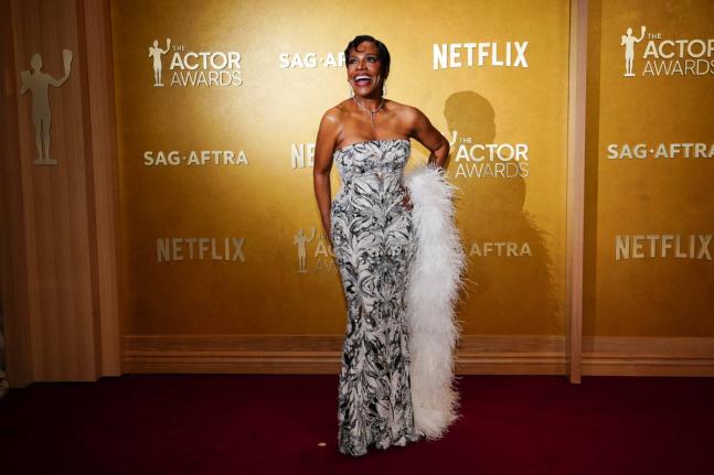Styled by her daughter and longtime stylist, Ivy Coco Maurice, this year’s TIME Women of the Year honouree Sheryl Lee Ralph poses on the red carpet at Sunday’s Actor Awards . 