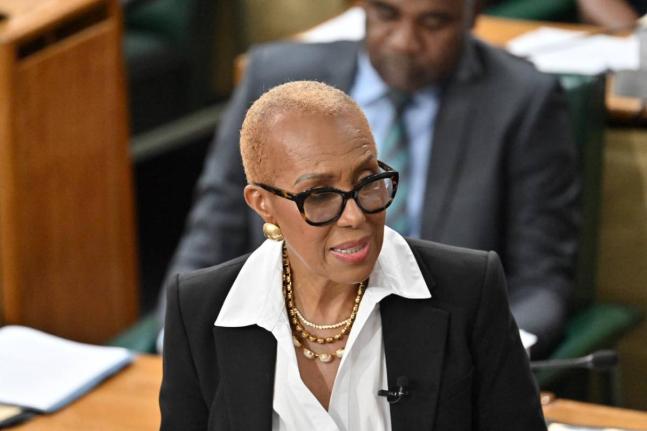Minister of Finance Fayval Williams opening the Budget Debate in Parliament on March 10.