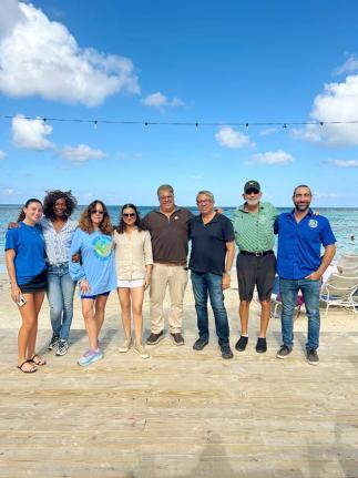 St Ann Custos Joseph Issa (centre) with board members of the newly formed St Ann Marine Association: (from left) Francesca Russell, Sharon Harper, Alex Ghisays, Asha Issa, Prem Mahtani, Mike Drakulich and Jonathan Hernould. 