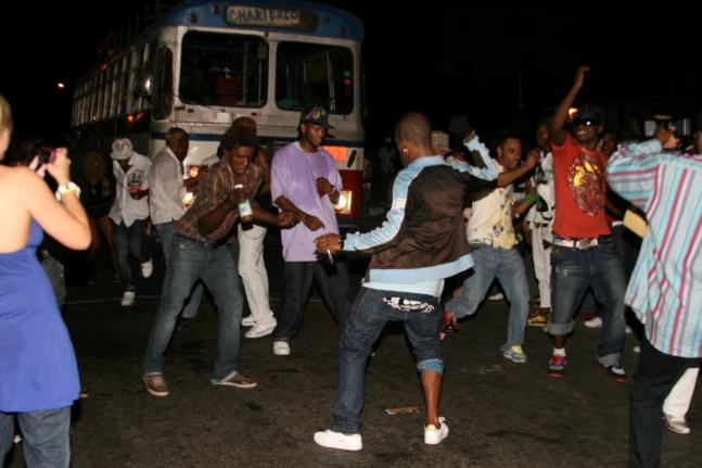 Partygoers at a 2008 staging of Passa Passa on Spanish Town Road.