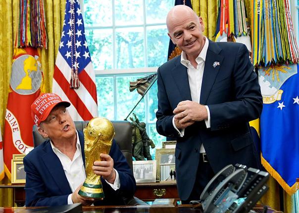 United States president Donald Trump (left) with FIFA president Gianni Infantino.