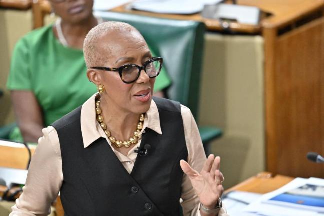 Finance Minister Fayval Williams speaking during the closing of the 2026-2027 National Budget Debate.