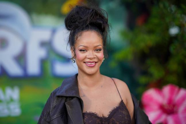 Rihanna arrives at the premiere of "Smurfs" on Sunday, July 13, 2025, at Paramount Studios in Los Angeles. (Photo by Jordan Strauss/Invision/AP, File)