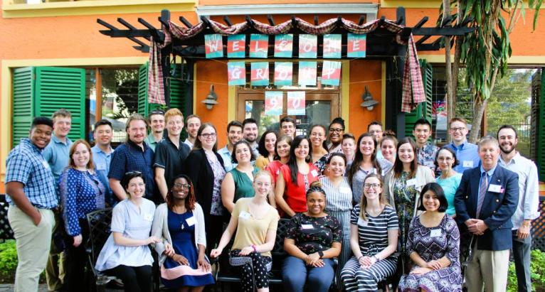 In this March 2019 photo Peace Corps Jamaica 90th group of volunteers pose for a group photograph.