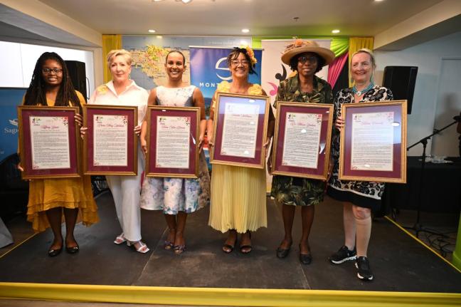 Women of Resilience Honorees 2026 (from left): Tiffany Grant, Pastor Mary Wildish, Tricia-Ann Bicarie, Tamika Williams, Dr Marcia Graham, and Katrin Casserly with their citations during the Women of Western Jamaica Brunch held last Sunday at the S Hotel Mo