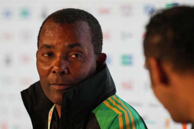 Jamaica's coach Rudolph Speid at a news conference ahead of a World Cup 2026 qualifying soccer match against DR Congo, in Guadalajara, Mexico.