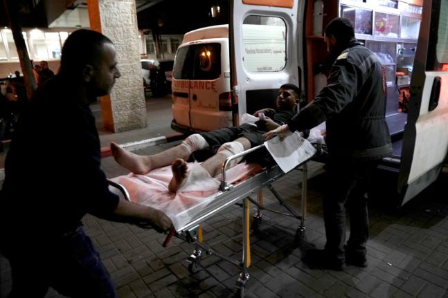 A Palestinian, wounded in a settler rampage, at the Palestine Medical Complex in the West Bank city of Ramallah, in April 2024. 