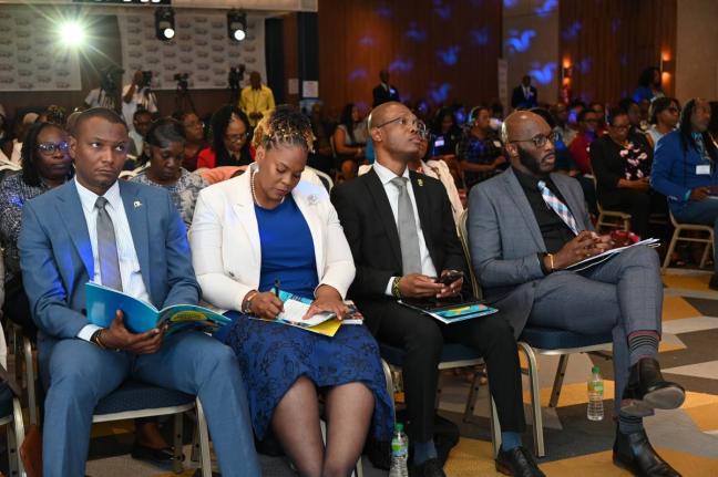 From left: Dr Mark Smith, immediate past president of the Jamaica Teachers’ Association [JTA]; La Sonja Harrison, JTA president elect; Dr Kevin Brown, president of the University of Technology Jamaica [UTech]; and Mark Malabver, the current JTA president