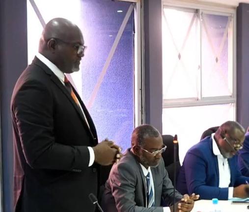 Kerry Thomas, the councillor for the Mt Salem division in the St James Municipal Corporation, addressing the corporation’s monthly meeting on April 9.