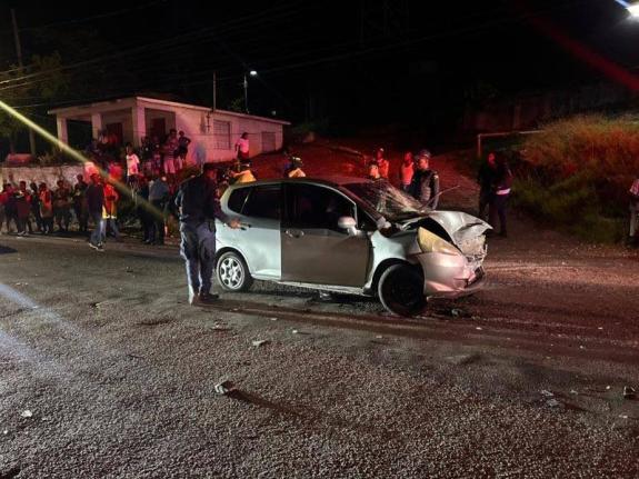 A Honda Fit and a Toyota Axio motor car crashed around 8:45 p.m.
