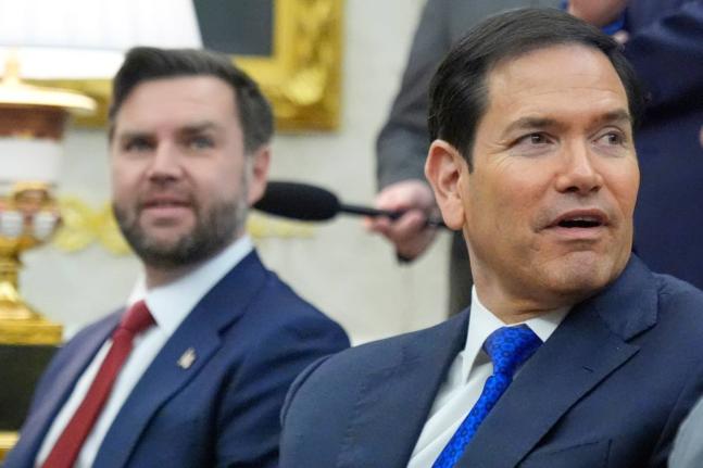 US Vice President JD Vance, left, and Secretary of State Marco Rubio.