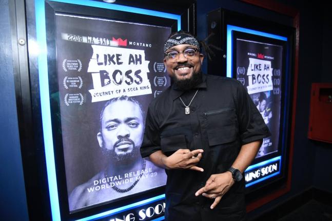 Machel Montano poses for cameras at the premiere of his documentary, ‘Like Ah Boss: Journey of a Soca King’, held on Tuesday night at Palace Amusement’s Carib 5 cinema in Cross Roads, St Andrew.