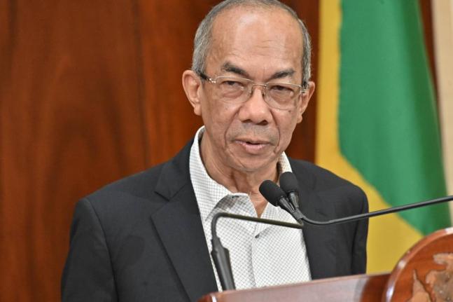 Minister of National Security and Peace Dr Horace Chang speaking at a post-Cabinet press conference at Jamaica House on April 22, 2026.