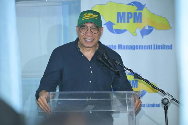 Prime Minister, Dr Andrew Holness, addresses the Olympic Court Housing Development community meeting at the complex's location in St Andrew in April 19, 2026.
