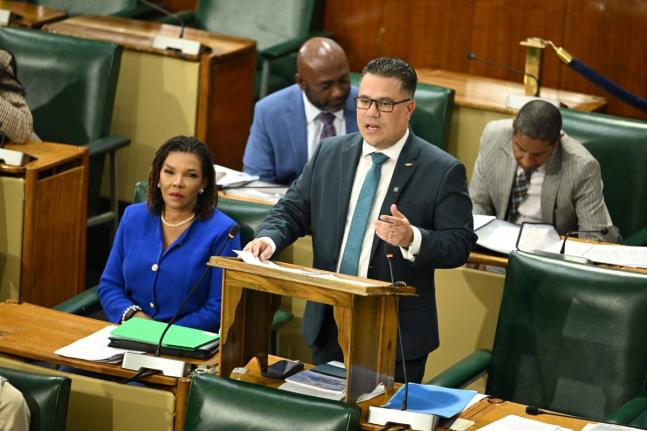 Minister of Water, Environment and Climate Change, Matthew Samuda, making his contribution to the 2026/27 Sectoral Debate in the House of Representatives on April 28.
