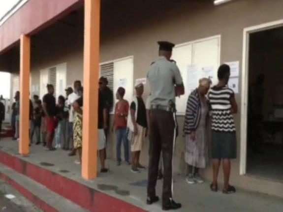 Antiguans voting for a new government.