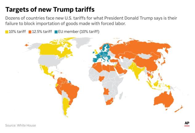 Where the Trump administration is imposing new tariffs on goods. 