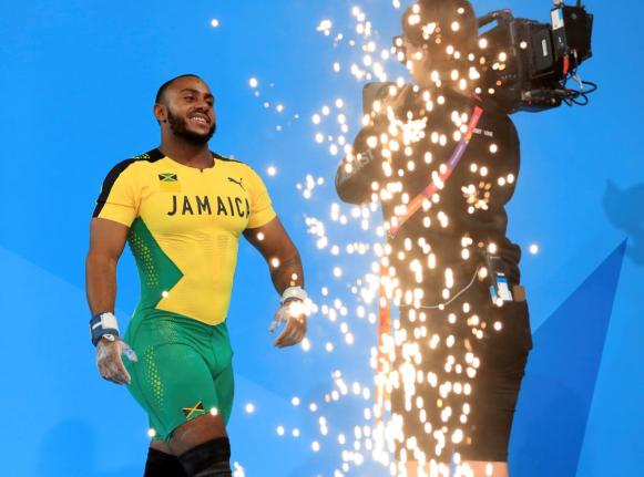 
Jamaica’s Omarie Mears after making a lift during the Men’s 81kg Weightlifting Competition at The NEC on day four of the 2022 Commonwealth Games in Birmingham, England, Monday August 1, 2022. 