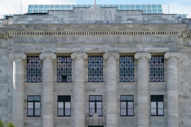 The Harvard Medical School is seen August 18, 2022, in Boston.