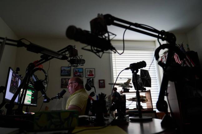  AP
Brian Glick, who is fighting to recover the $575,000 stolen from him by a scammer online, joins a group call with other scam victims at his home, where he also produces a podcast on the subject, on Wednesday, June 25, 2025, in Ballston Lake, New York, 