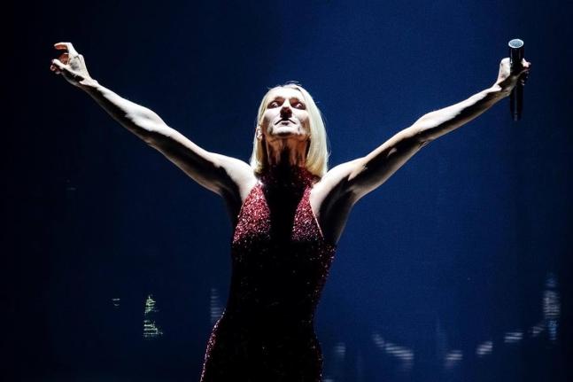 Singer Celine Dion performs during her first World Tour called Courage in Quebec City, Montreal, Canada on September 19, 2019.  