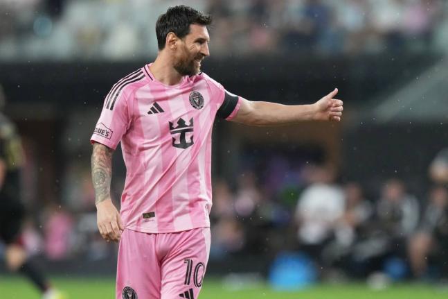 
Inter Miami forward Lionel Messi (10) gestures during the second half of an MLS football match against Atlanta United, Saturday, September 5.
