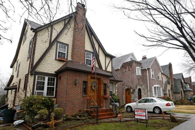 The boyhood home of US President Donald Trump seen in January 2017 in New York. 