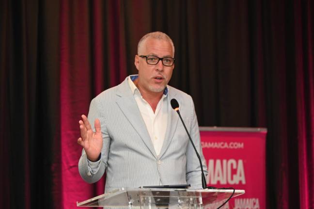 Deputy Director of Tourism for the Americas, Phillip Rose, addressing delegates at the opening forum of the Jamaica Product Exchange at Moon Palace Jamaica in Ocho Rios, St Ann on September 14, 2026.