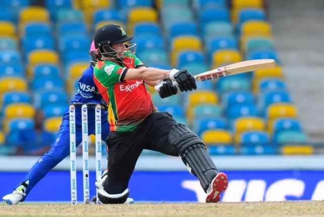 Action between the Guyana Amazon Warriors and the Barbados Tridents Women during the Women’s Caribbean Premier League on Sunday.