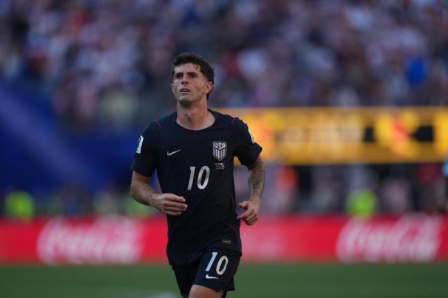 United States’ Christian Pulisic plays during the World Cup round-of-16 football match against Belgium in Seattle on July 6.