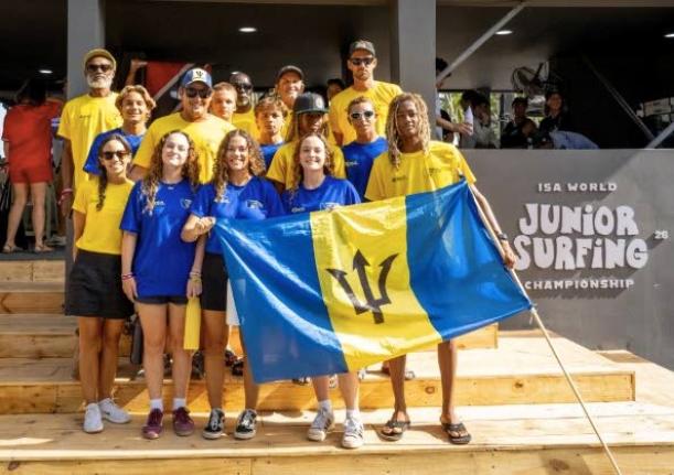 Barbados surfing team.
