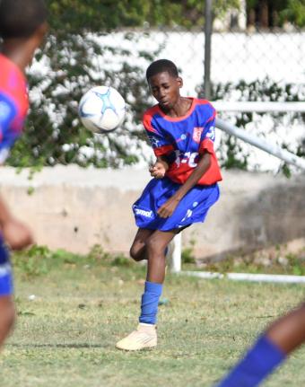 Antoine Lodge/Photographer 
Dejorn Lewis of Clan Carthy High School during a Manning Cup fixture against Inswood High School on September 12, at Alpha Boy’s Institute in Kingston. 