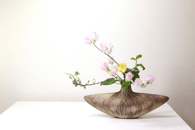 A free-style Ikenobo ikebana arrangement. - AP photo