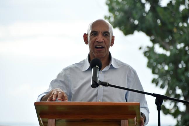 Chief Executive Officer of the National Reconstruction and Resilience Authority (NaRRA), Ambassador Antony Anderson, addressing a community engagement session hosted by NaRRA, the Housing Agency of Jamaica (HAJ), and the Urban Development Corporation (UDC)