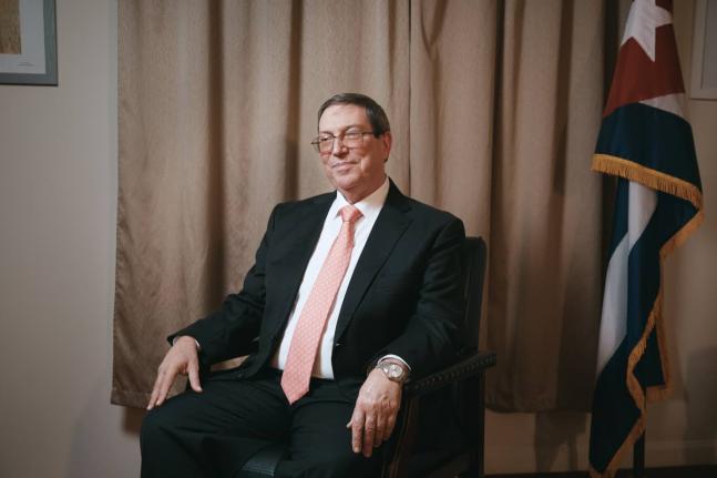 Cuban Foreign Minister Bruno Rodríguez poses for a portrait at the Permanent Mission of Cuba on Thursday, Sept. 24, 2026, in New York. (AP Photo/Andres Kudacki)