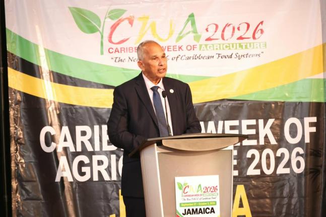 Director General of the Inter-American Institute for Cooperation on Agriculture (IICA)Dr Ibrahim Muhammad speaking at the opening ceremony of the 20th Caribbean Week of Agriculture at the Ocean Coral Spring Resort in Trelawny on Sunday, September 27.