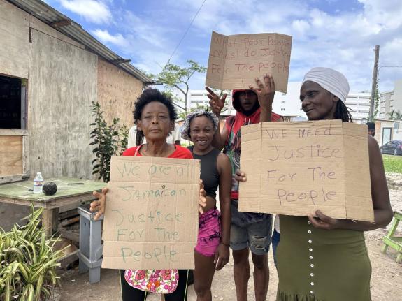 Residents of Coopers Pen in Trelawny stage a protest on September 30.